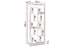 Vitrineskap|Skap-Quant Vitrineskap 41x76 cm Svart,Tre/Natur