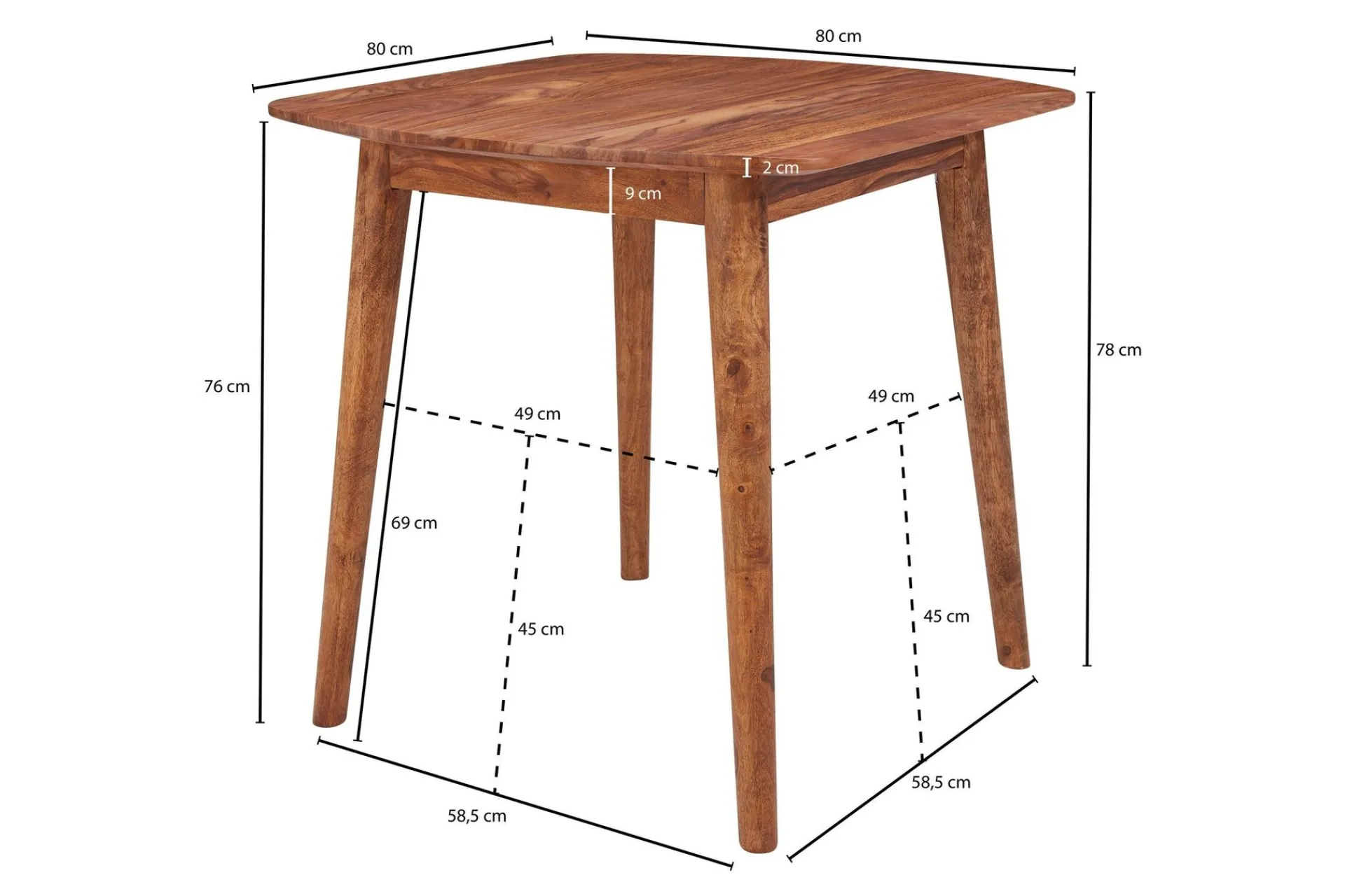 Wohnling Spisebord & Kjøkkenbord-Raengel Spisebord 80 cm Tre/Natur