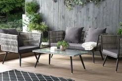 Veranda & Terrasse|Loungesett-Ragusa Loungegruppe 156 cm Grey