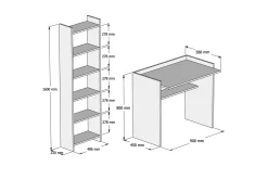 Rakowski Skrivebord og Bokhylle 90 cm