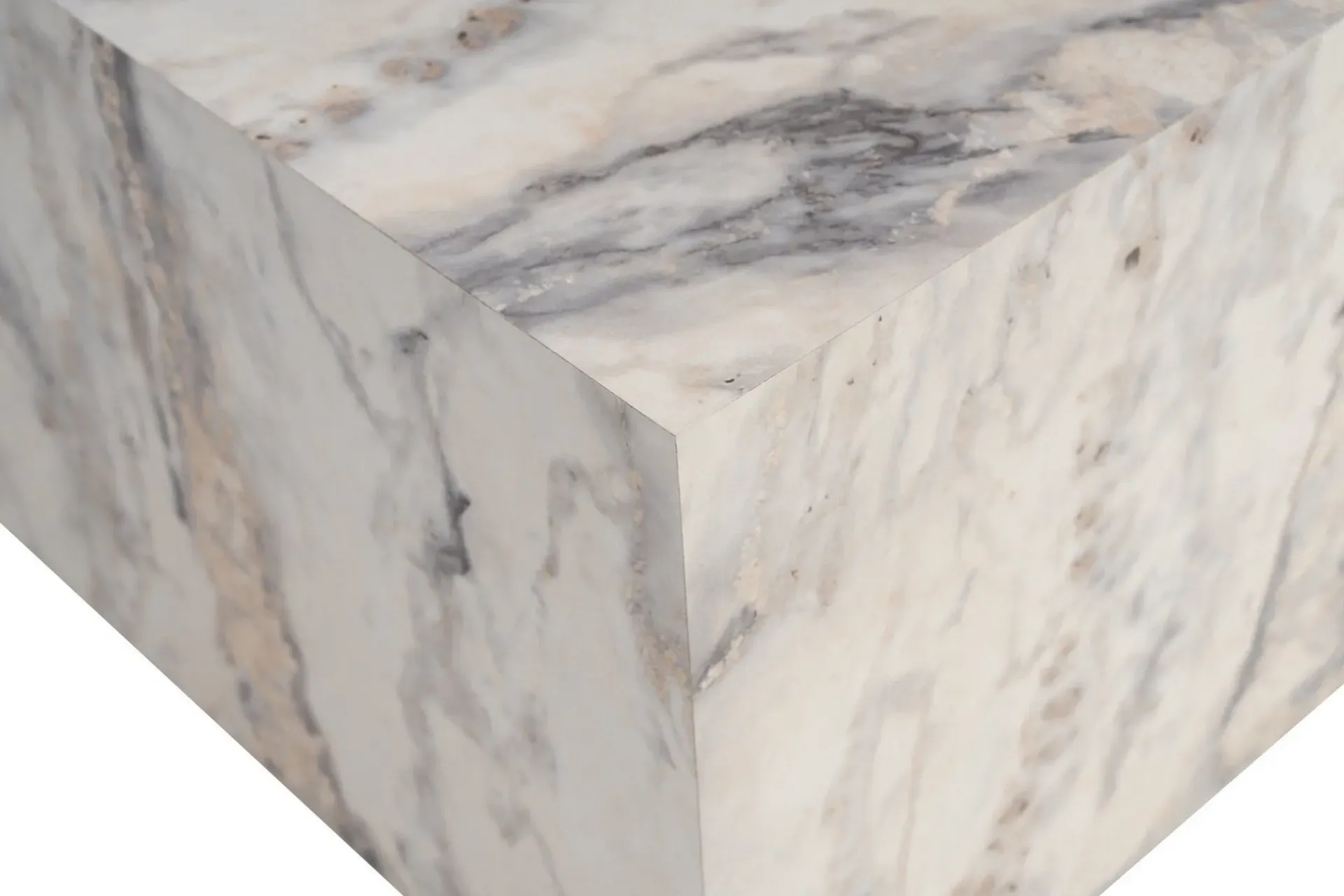 Sofabord-Rambabu Sofabord 90 cm Hvit Marmor