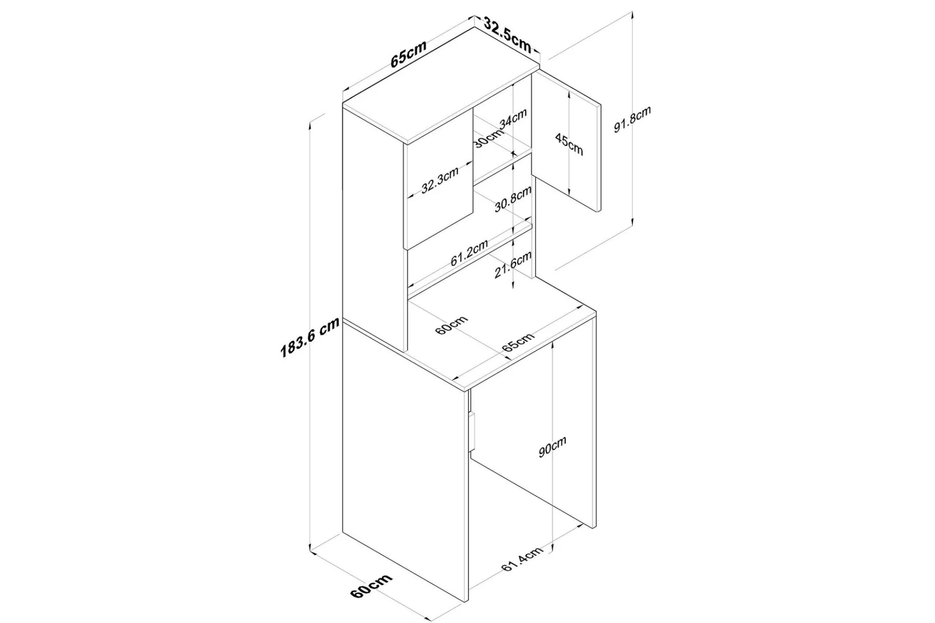Innsynsbeskyttelse & Innhegning|Baderom-Ramdev Highboard Valnöt,Antracit
