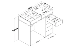Sminkebord & Toalettbord-Ramender Sminkebord 90 cm Glass
