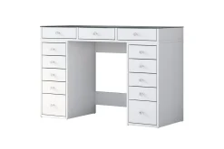 Sminkebord & Toalettbord-Ramender Sminkebord med Oppbevaring Bordplate i 120 cm Glass