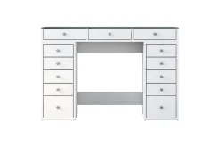 Sminkebord & Toalettbord-Ramender Sminkebord med Oppbevaring Bordplate i 120 cm Glass