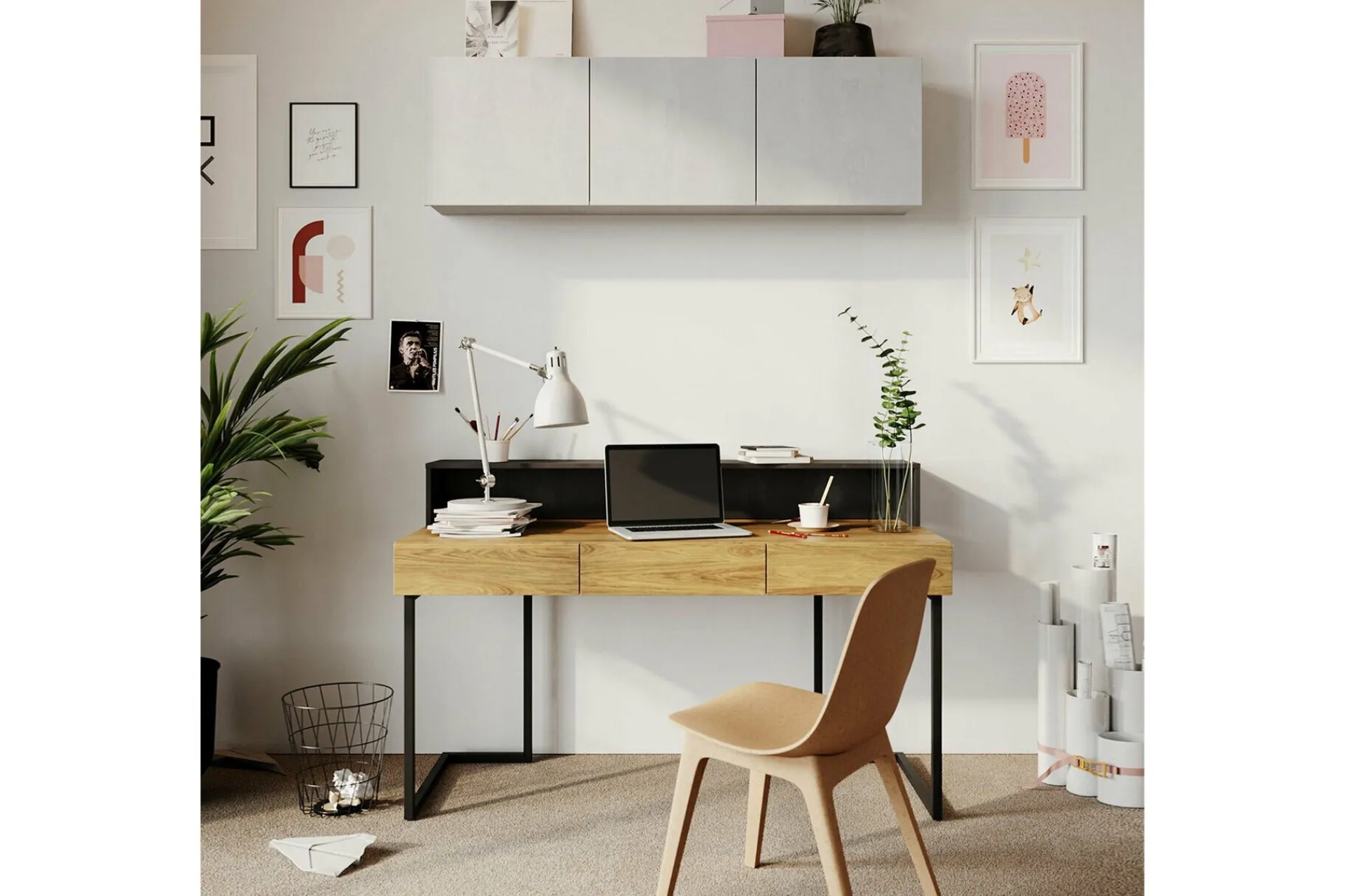 Oppbevaringsskap|Skap-Rathmore Highboard Ljusgrå Lysegrå