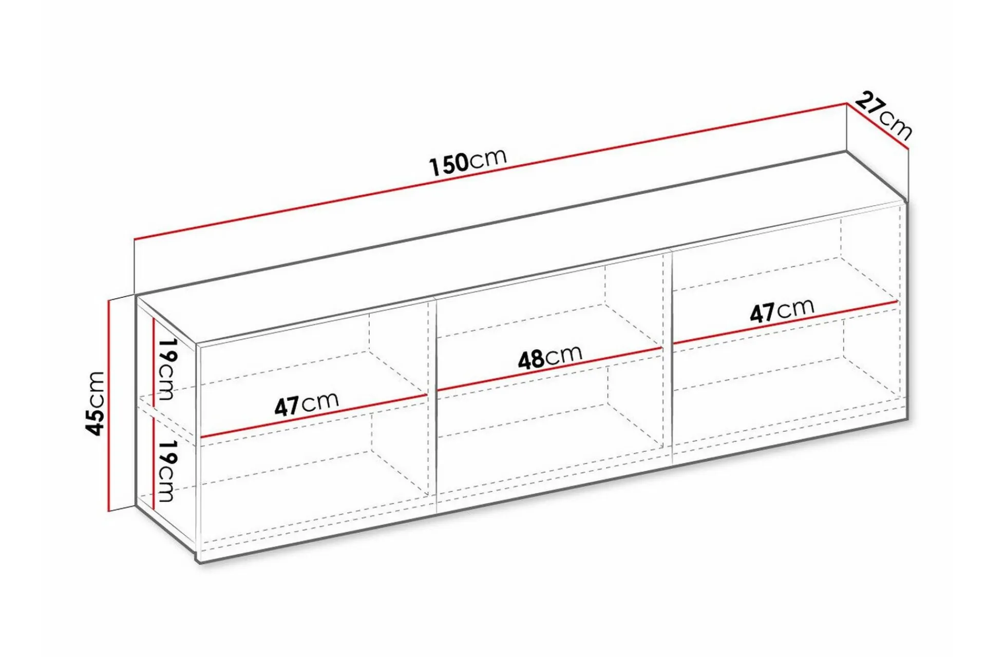 Oppbevaringsskap|Skap-Rathmore Highboard Ljusgrå Lysegrå
