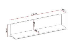 Vegghylle-Rathmore Vegghylle 110x22 cm Grey