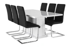 Concept 55 Ratliff Spisegruppe 180 cm + 6 Stoler Utvidbart med Tilleggsplate