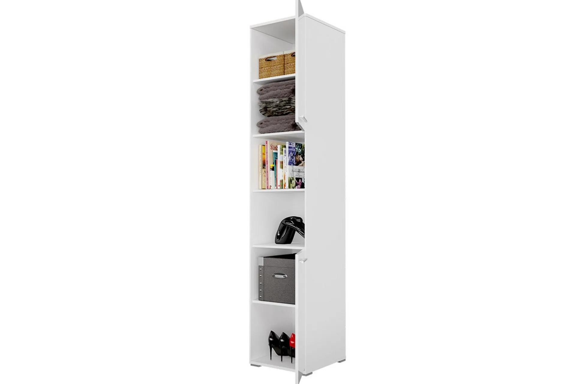 Oppbevaringsskap|Skap-Rauk Förvaringsskåp 45 cm White High gloss 45x46x217 Hvit Høyblank
