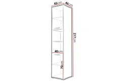Oppbevaringsskap|Skap-Rauk Förvaringsskåp 45 cm White High gloss 45x46x217 Hvit Høyblank