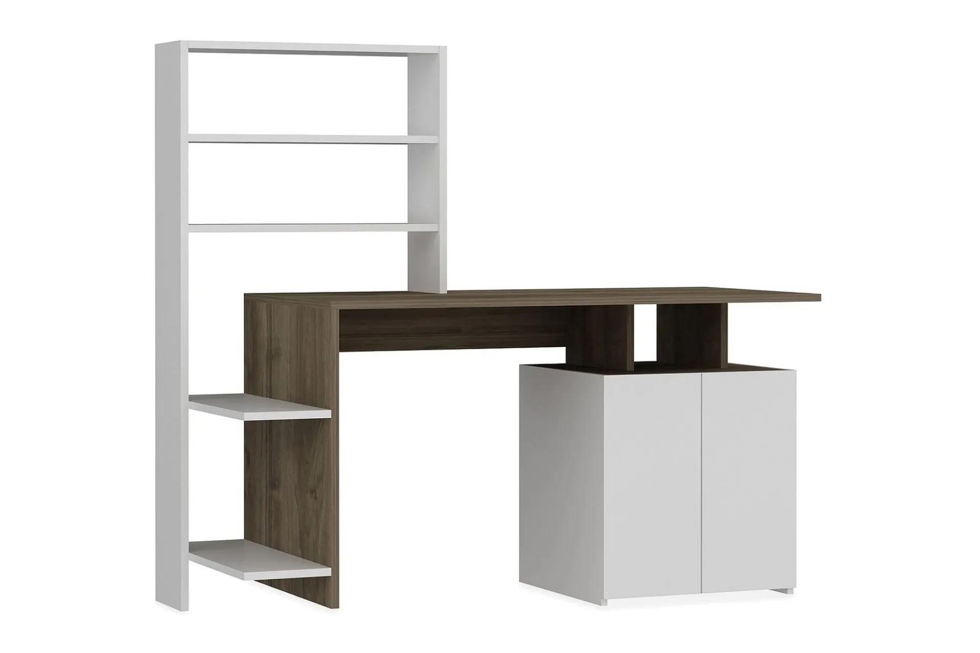 Raymer Skrivebord 146 cm med Oppbevaring Hyller + Skap