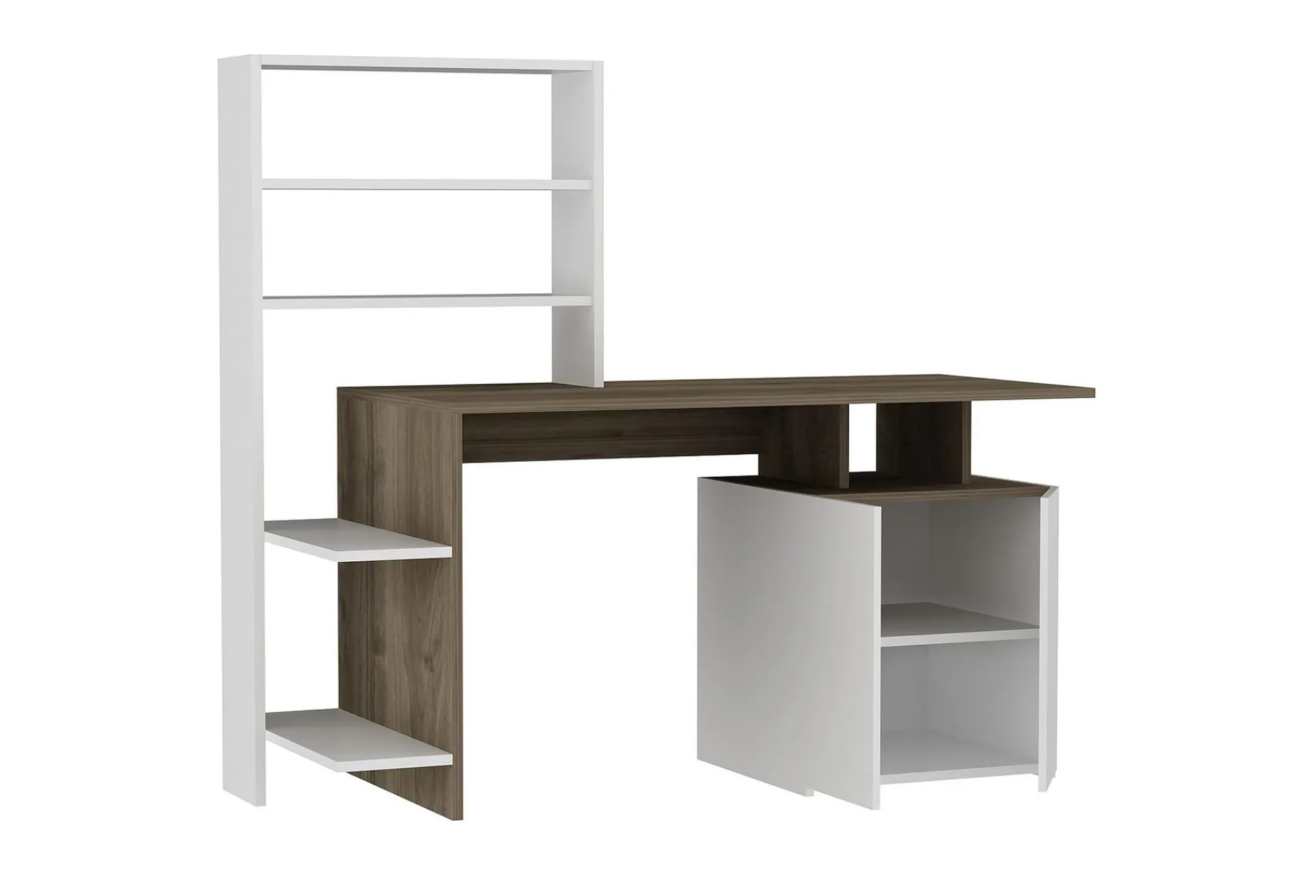 Raymer Skrivebord 146 cm med Oppbevaring Hyller + Skap