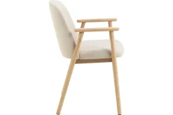 Karmstoler|Spisestoler & Kjøkkenstoler-Reciclar Spisestol i bouclé med armlener i eik Beige,Cream