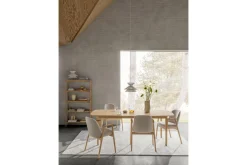 Karmstoler|Spisestoler & Kjøkkenstoler-Reciclar Spisestol i bouclé med armlener i eik Beige,Cream