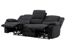 Comfort Living Reclinersofa med hjørne Singapore reclinersofa 3-seter kunstskinn Svart