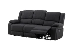Comfort Living Reclinersofa med hjørne Singapore reclinersofa 3-seter kunstskinn Svart