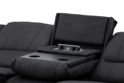Comfort Living Reclinersofa med hjørne Singapore reclinersofa 3-seter kunstskinn Svart