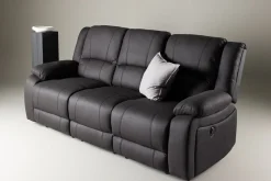 Comfort Living Reclinersofa med hjørne Singapore reclinersofa 3-seter kunstskinn Svart