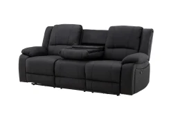 Comfort Living Reclinersofa med hjørne Singapore reclinersofa 3-seter kunstskinn Svart