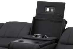 Comfort Living Reclinersofa med hjørne Singapore reclinersofa 3-seter kunstskinn Svart