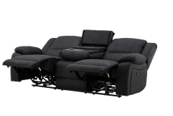 Comfort Living Reclinersofa med hjørne Singapore reclinersofa 3-seter kunstskinn Svart