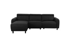Loft24 Hjørnesofa-Reclinersofa med hjørne Hjørnesofa Skaane med elektrisk recliner Svart Venstrevendt Kunstskinn Black