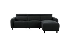 Loft24 Reclinersofa med hjørne Hjørnesofa Skaane med manuell reclinerstol Grå Belfast-stoff