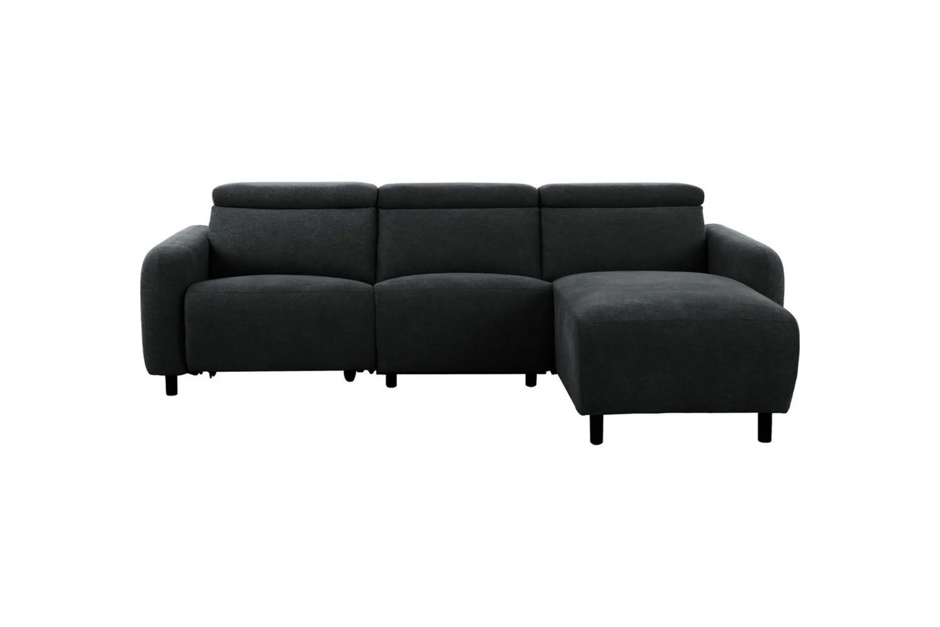 Loft24 Reclinersofa med hjørne Hjørnesofa Skaane med manuell reclinerstol Grå Belfast-stoff