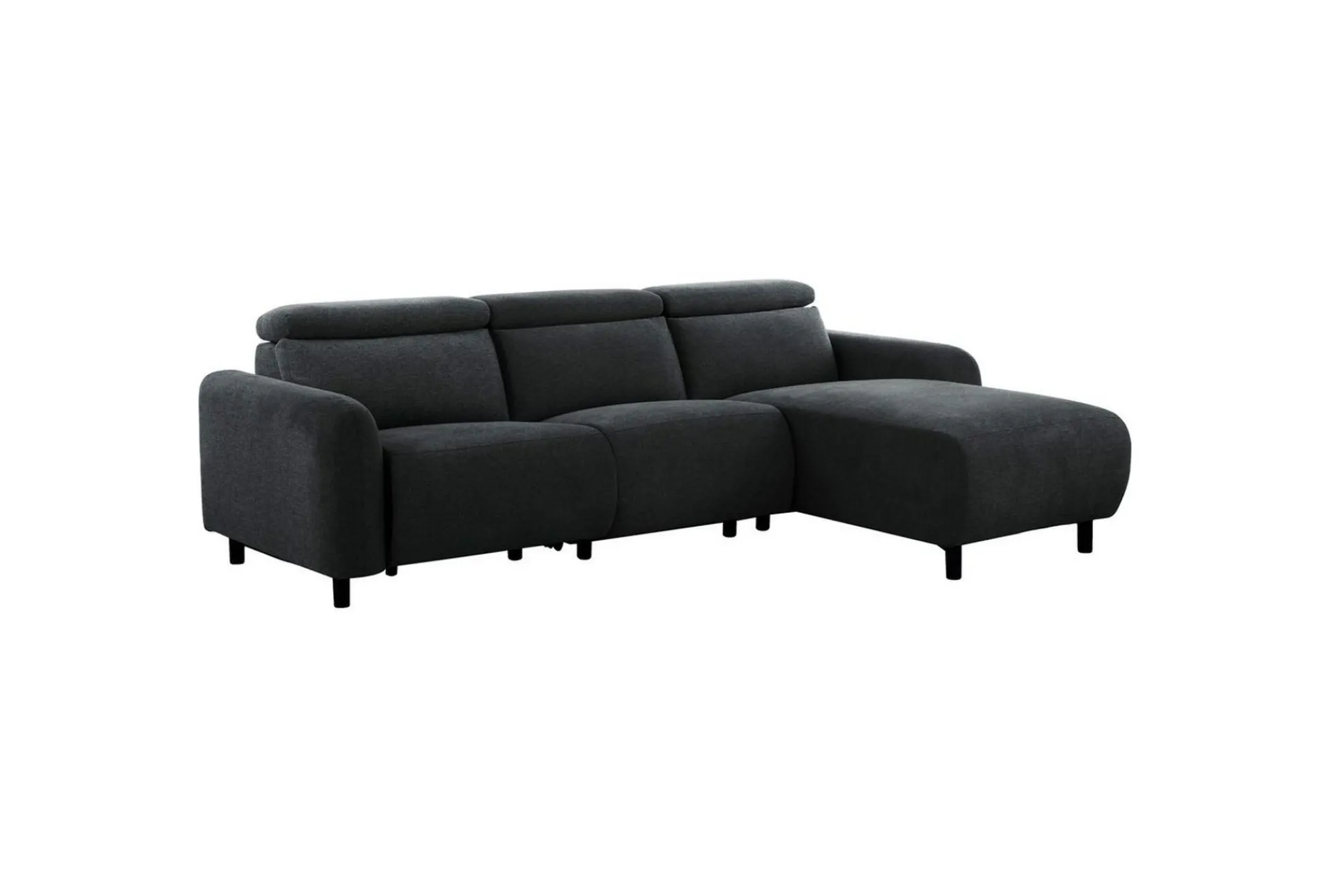 Loft24 Reclinersofa med hjørne Hjørnesofa Skaane med manuell reclinerstol Grå Belfast-stoff