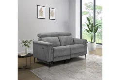 Loft24 2 Seter Sofa-Reclinersofa uten hjørne Lund reclinersofa 2-seter Lightgrey
