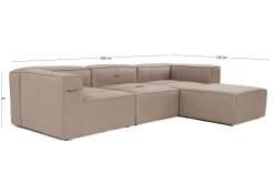 Sofa Med Sjeselong-Redlands Sofa med Sjeselong 3-seter Brun