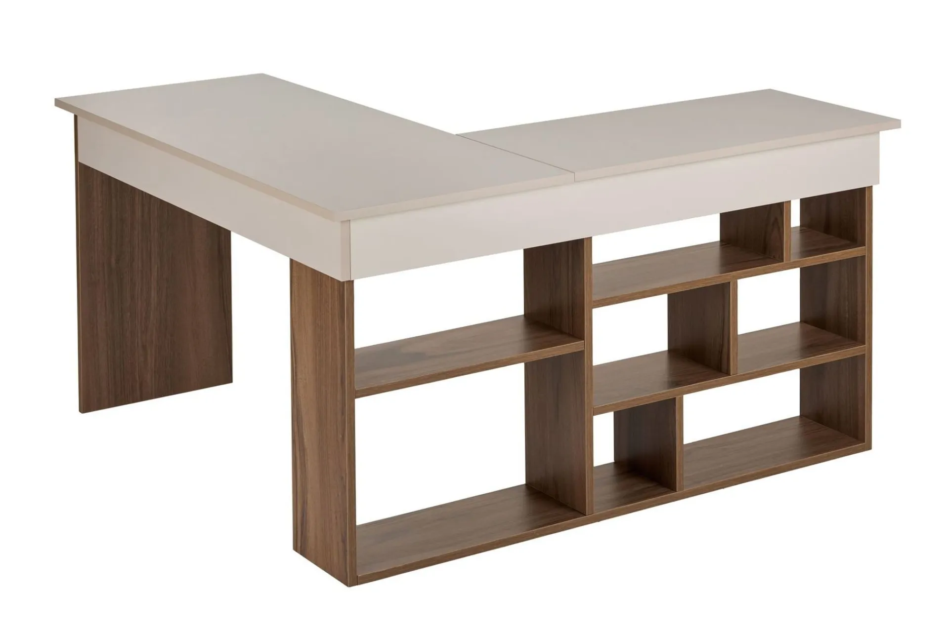 Kontorbord-Regar Skrivebord 130x72x120 cm Cashmere og Walnut