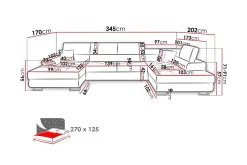 Reginia 4-seters Hjørnesovesofa