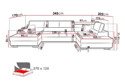 U-Sofa-Reginia Sofa med Divan og Sjeselong 4-seter Hvit