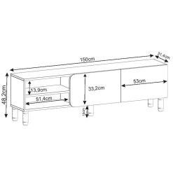 Tv-Benk & Mediabenk-Relento TV-benk 150 cm varm eik, sapphire eik