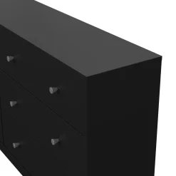Tvilum Kommode|Gangoppbevaring-Renor Kommode dobbel kommode med 6 skuffer 143x30x68 cm Svart