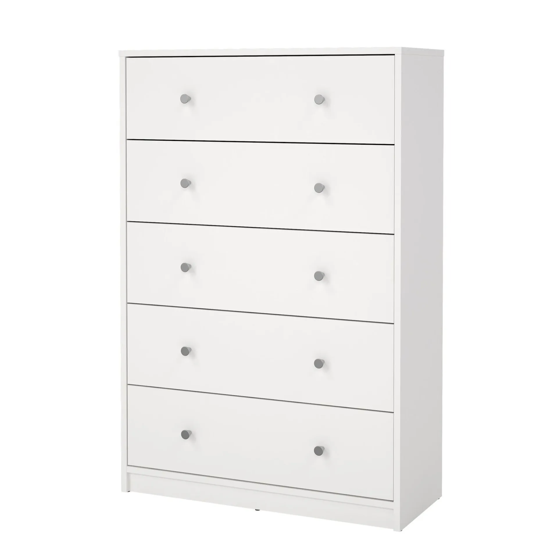 Tvilum Kommode|Gangoppbevaring-Renor Kommode med 5 skuffer 72x30x108 cm Hvit