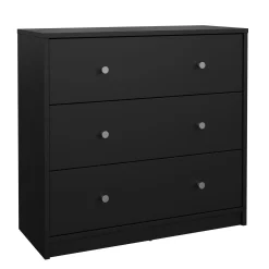 Tvilum Kommode|Gangoppbevaring-Renor Kommode 3 skuffer 72x30x68 cm Svart
