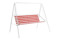 Varax Hammocker-Retro 3-seter Hammock hvit ramme Rød/Hvit