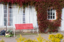 Varax Hammocker-Retro 3-seter Hammock hvit ramme Rød/Hvit