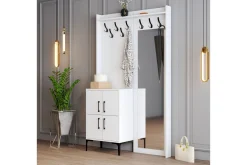 Møbelsett Til Gang & Entre|Møbelsett Til Gang & Entre-Retzow Hall møbelsett 35x120 cm med speil Hvit