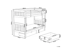 Barneseng & Juniorseng-Revin Køyeseng 90x200 cm med Oppbevaring Blå