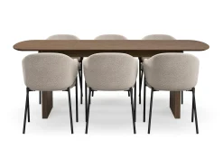 Bark Sminkebord & Toalettbord|Spisegrupper-Richeto spisebord 210 cm med 6 Filip spisestoler Røkt eik