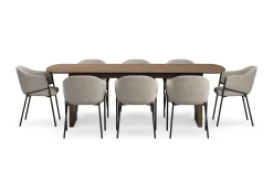 Bark Sminkebord & Toalettbord|Spisegrupper-Richeto spisebord 240 cm med 8 Filip spisestoler Røkt eik