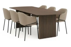 Bark Richeto spisebord 240 cm med 6 Filip spisestoler