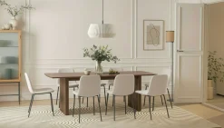 Bark Spisegrupper-Richeto spisebord 240 cm med 8 Katy spisestoler Røkt eik