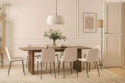 Bark Spisegrupper-Richeto spisebord 240 cm med 8 Katy spisestoler Røkt eik