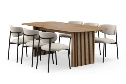 Bark Richeto spisebord 210 cm med 6 Lucy spisestoler