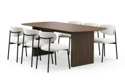 Bark Richeto spisebord 210 cm med 6 Lucy spisestoler